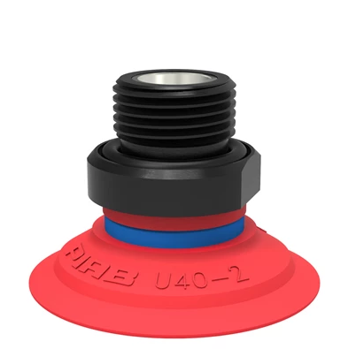 0101607派亚博吸盘Suction cup U40-2 Silicone,G3/8寸 male,with mesh filter适用于搬运带平整或浅凹表面的工件-派亚博吸盘派亚博真空发生器piab吸盘